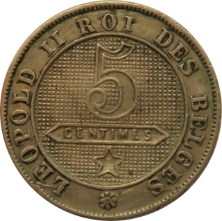 Belgicko 5 Centimes 1895