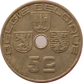 Belgicko 5 Centimes 1940