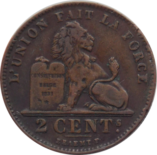 Belgicko 2 Centimes 1909