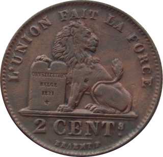 Belgicko 2 Centimes 1911