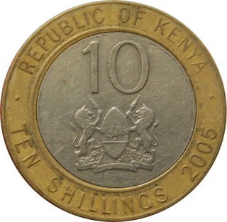 Keňa 10 Shillings 2005