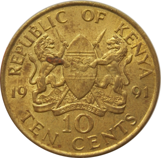 Keňa 10 Cents 1991
