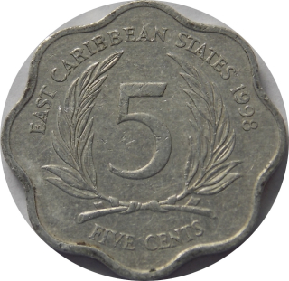 Východokaribské štáty 5 Cents 1998