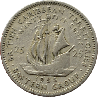 Východokaribské štáty 25 Cents 1955