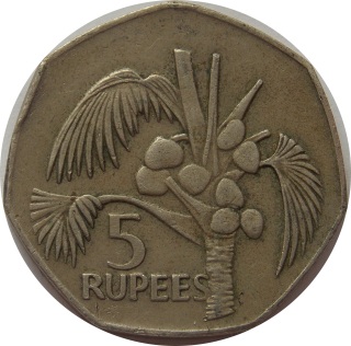 Seychely 5 Rupees 1977
