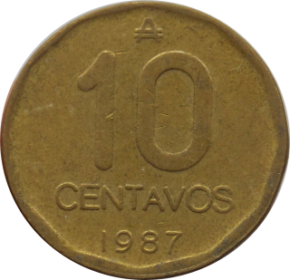 Argentína 10 Centavos 1987