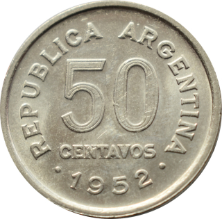Argentína 50 Centavos 1952