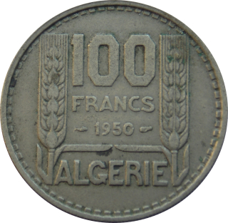 Alžírsko 100 Francs 1950