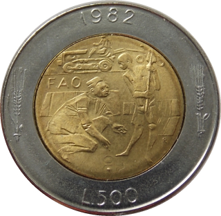San Maríno 500 Lira 1982 FAO