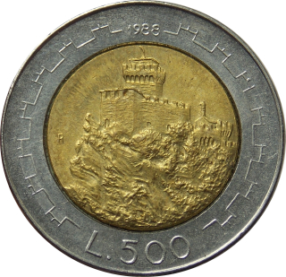 San Maríno 500 Lira 1988