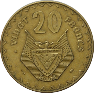Rwanda 20 Francs 1977