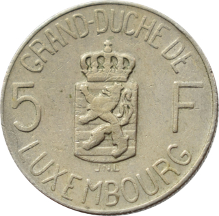 Luxembursko 5 Francs 1962