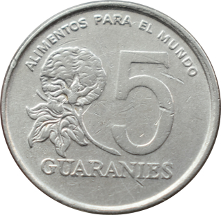 Paraguaj 5 Guaranies 1980