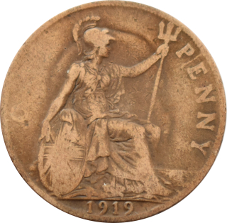 Anglicko 1 Penny 1919