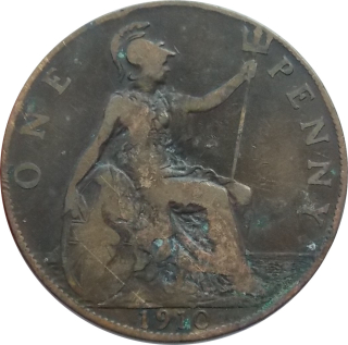 Anglicko 1 Penny 1910