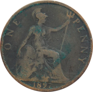 Anglicko 1 Penny 1897