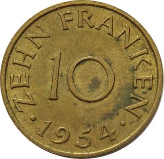 Sársko 10 Frank 1954