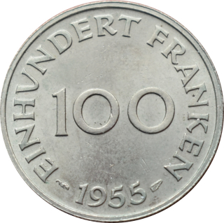 Sársko 100 Frank 1955