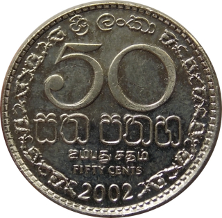 Srí Lanka 50 Cents 2002