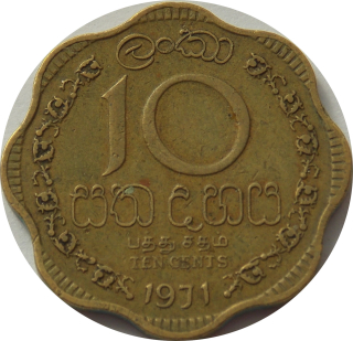 Cejlón 10 Cents 1971