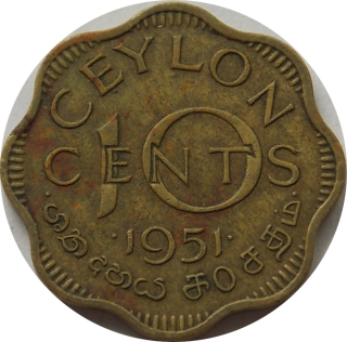 Cejlon 10 Cents 1951