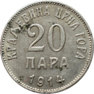 Čierna Hora 20 Para 1914