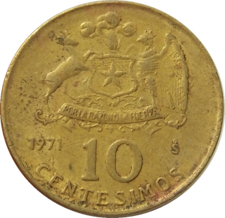 Čile 10 Centesimos 1971