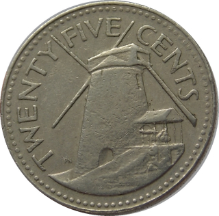 Barbados 25 Cents 1981