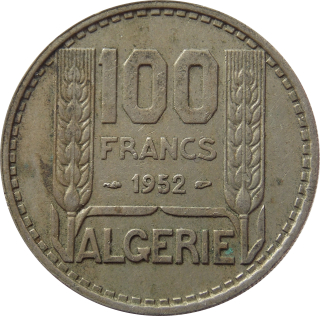Alžírsko 100 Francs 1952