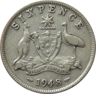 Austrália 6 Pence 1948
