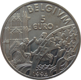 Belgicko 5 Euro 1996