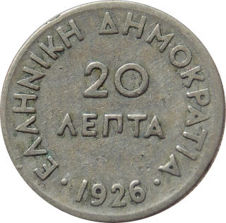 Grécko 20 Lepta 1926 