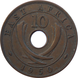 Britská Východná Afrika 10 Cents 1950
