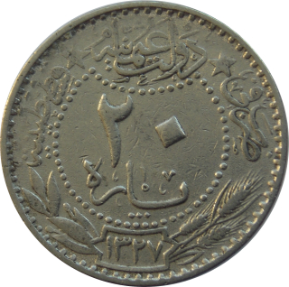 Osmanská ríša 20 Para 1909