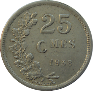 Luxembursko 25 Centimes 1938