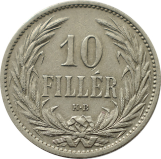 F.J. 10 Fillér 1908 K.B