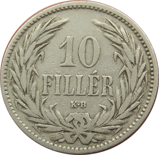 F.J. 10 Fillér 1893 K.B.