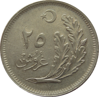 Turecko 25 Kurus 1928