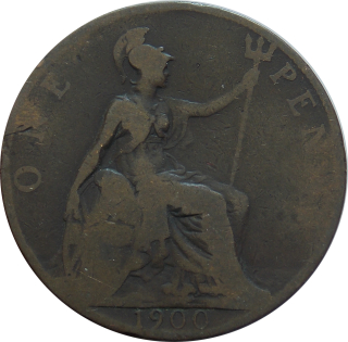 Anglicko 1 Penny 1900
