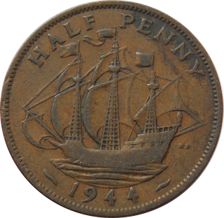 Anglicko 1/2 Penny 1944