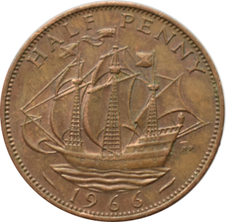 Anglicko 1/2 Penny 1966