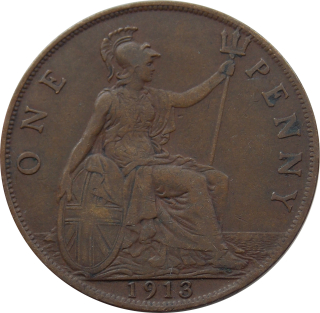 Anglicko 1 Penny 1913