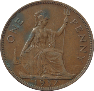 Anglicko 1 Penny 1937