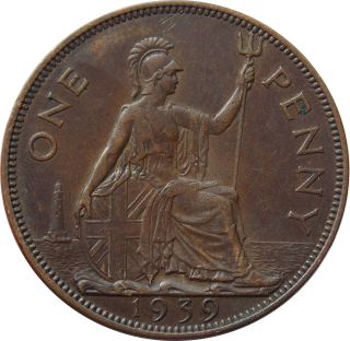 Anglicko 1 Penny 1939