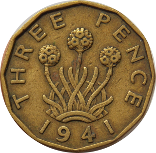 Anglicko 3 Pence 1941