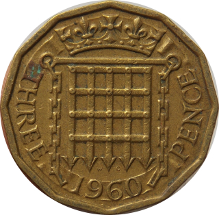 Anglicko 3 Pence 1960