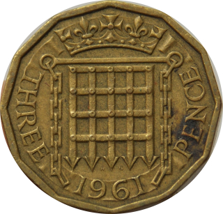 Anglicko 3 Pence 1961