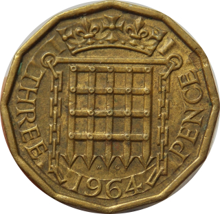 Anglicko 3 Pence 1964