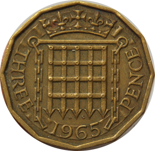 Anglicko 3 Pence 1965