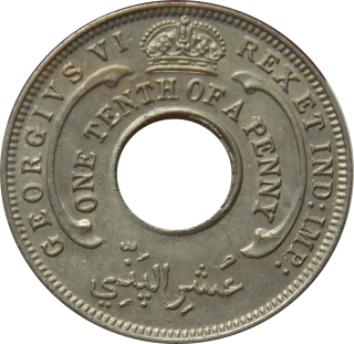 Britská Západná Afrika 1/10 Penny 1947